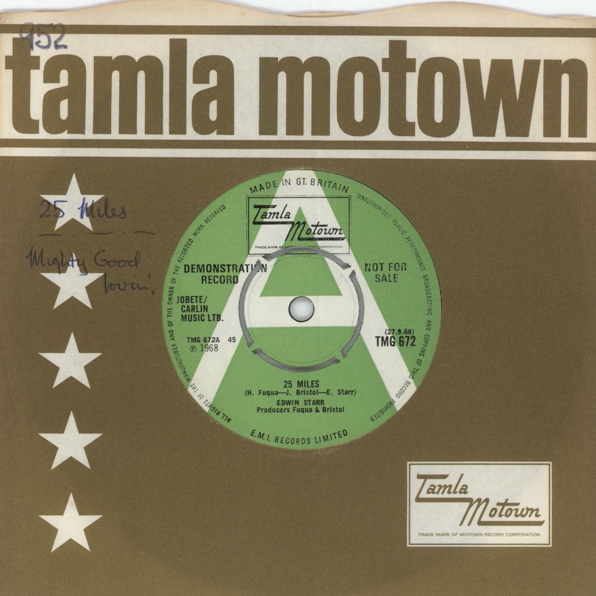 Edwin Starr 25 Miles UK Promo 7 vinyl