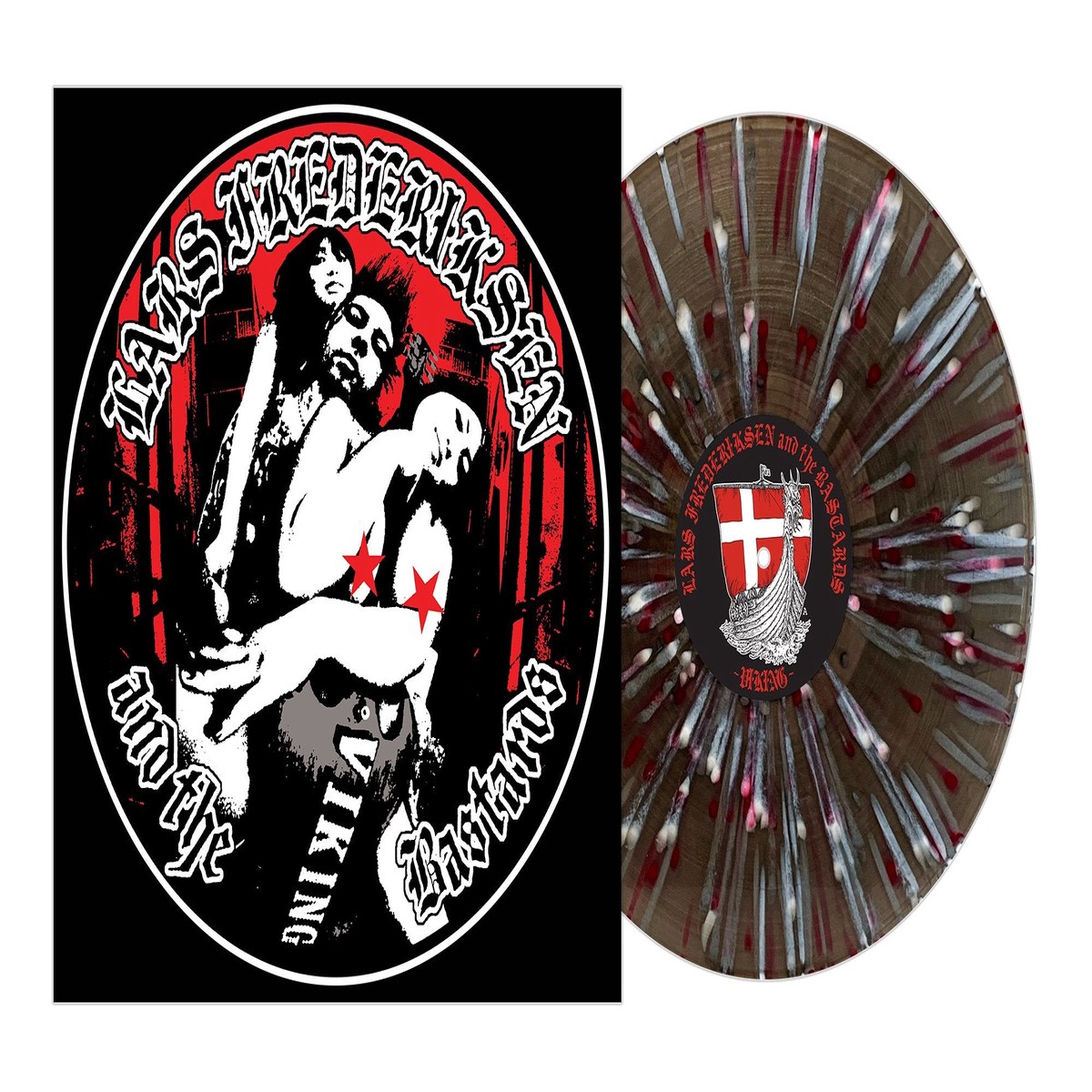 LARS FREDERIKSEN THE BASTARDS VIKING LP (Clear Black Red White Splatter Vinyl)