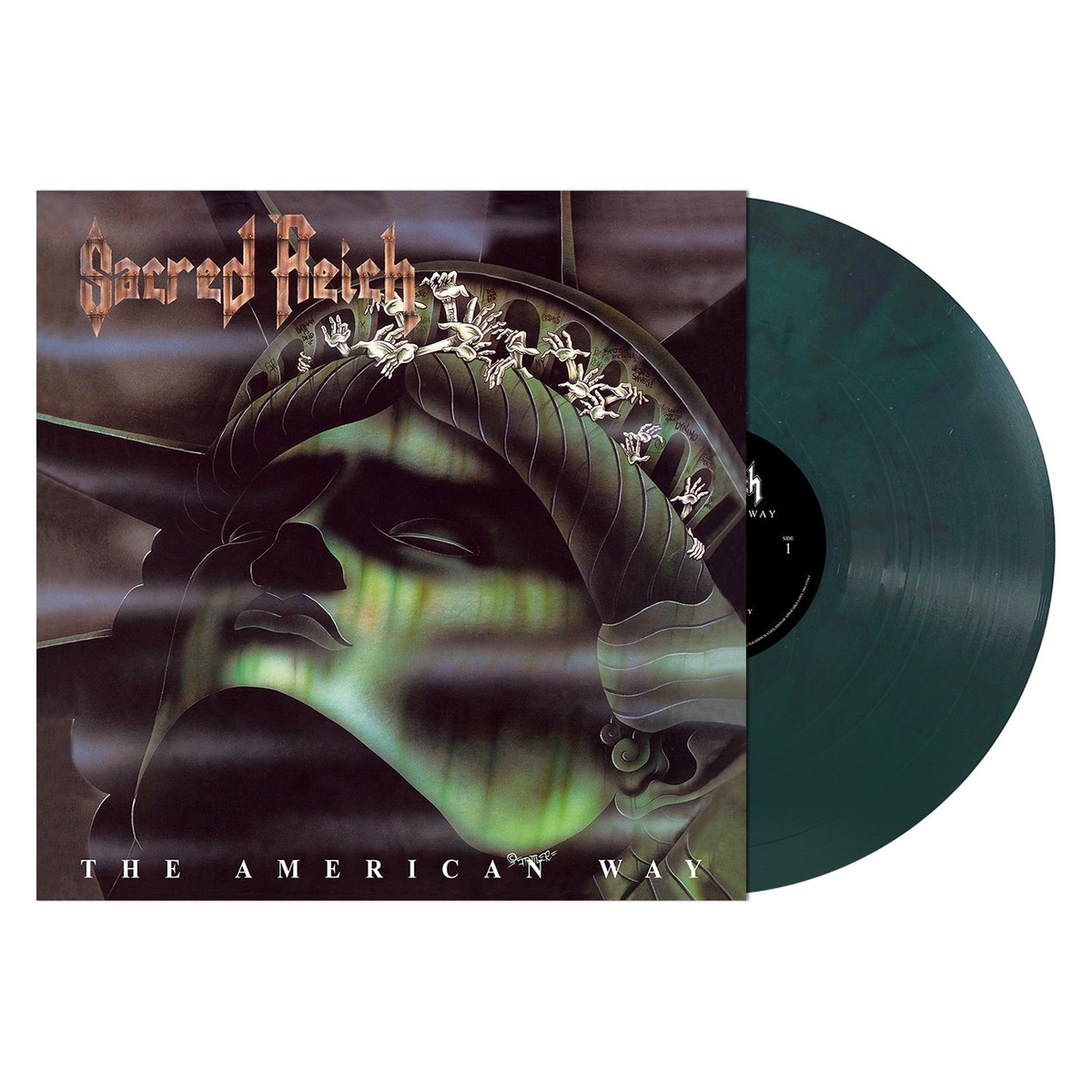 SACRED REICH THE AMERICAN WAY GREEN BLACK MARBLE LP