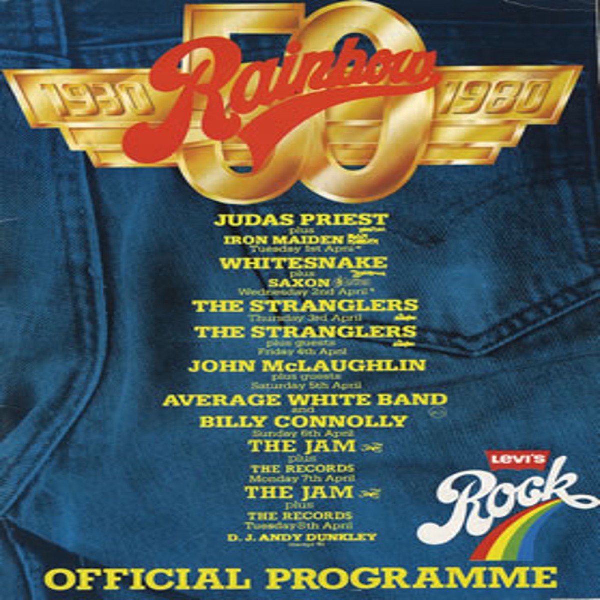 The Jam Rainbow Theatre – 50th Anniversary – EX UK Tour programme