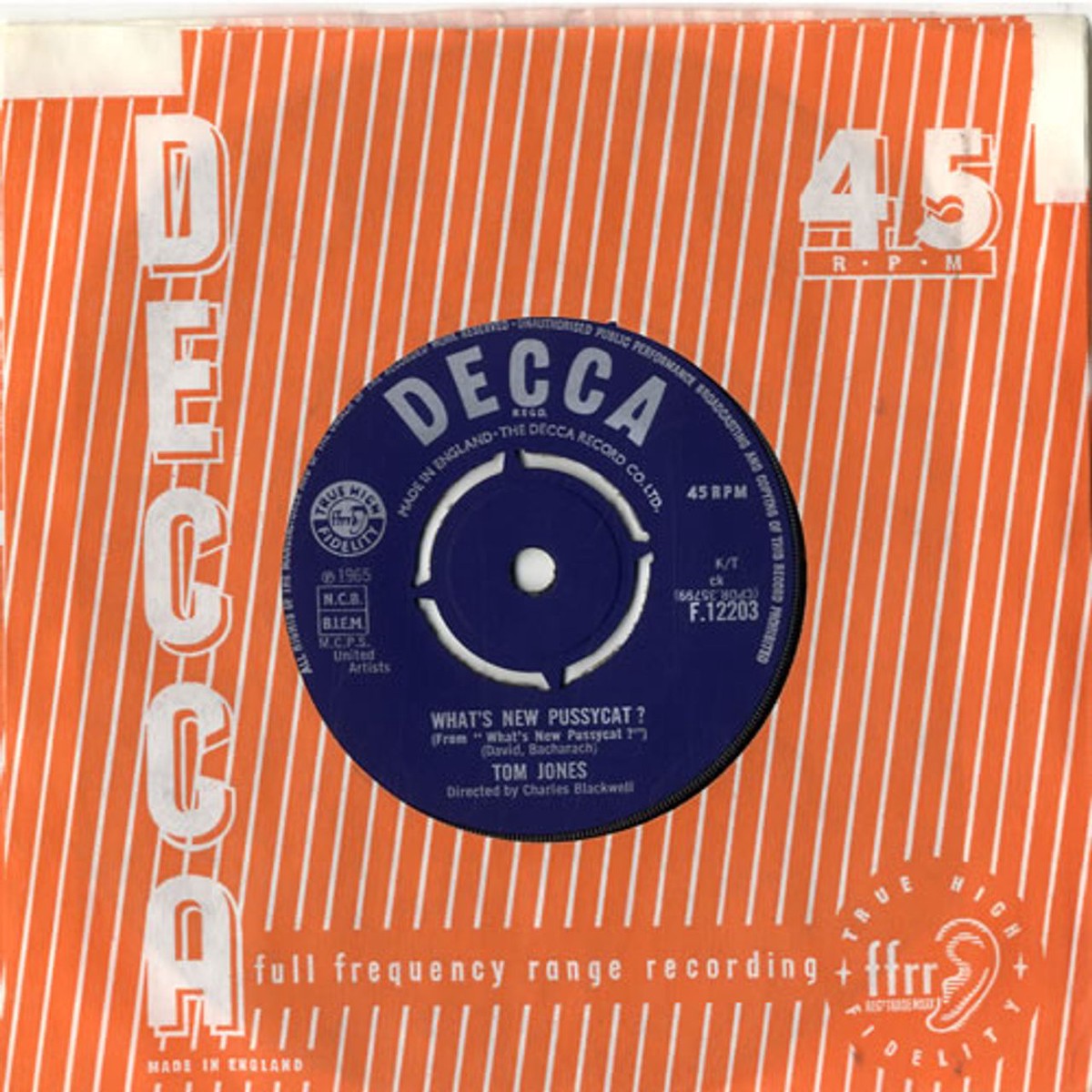 Tom Jones Whats New Pussycat UK 7 vinyl