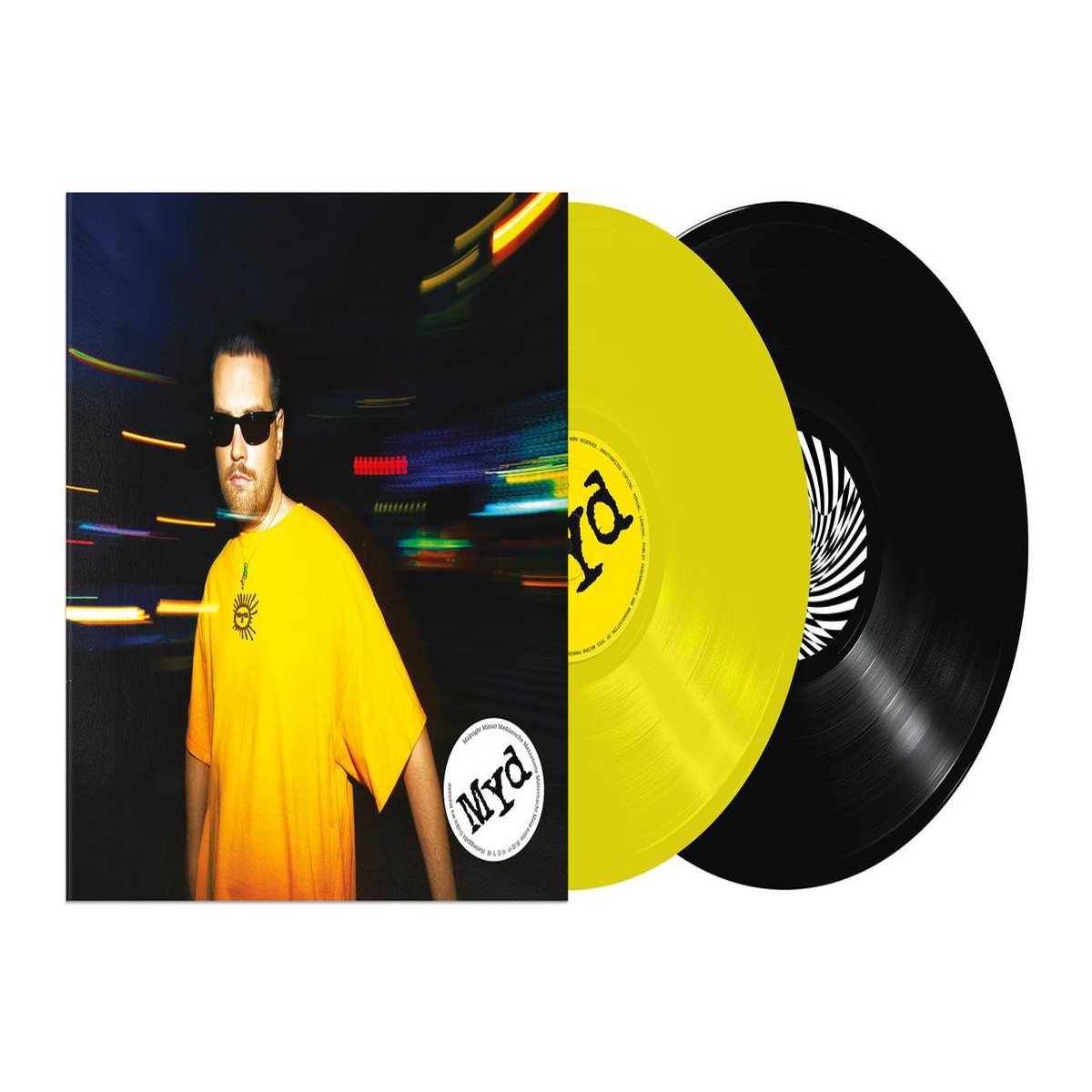 Myd Mydnight - Solid Yellow Black Vinyl - Die-cut Cover - Sealed UK 2-LP vinyl set