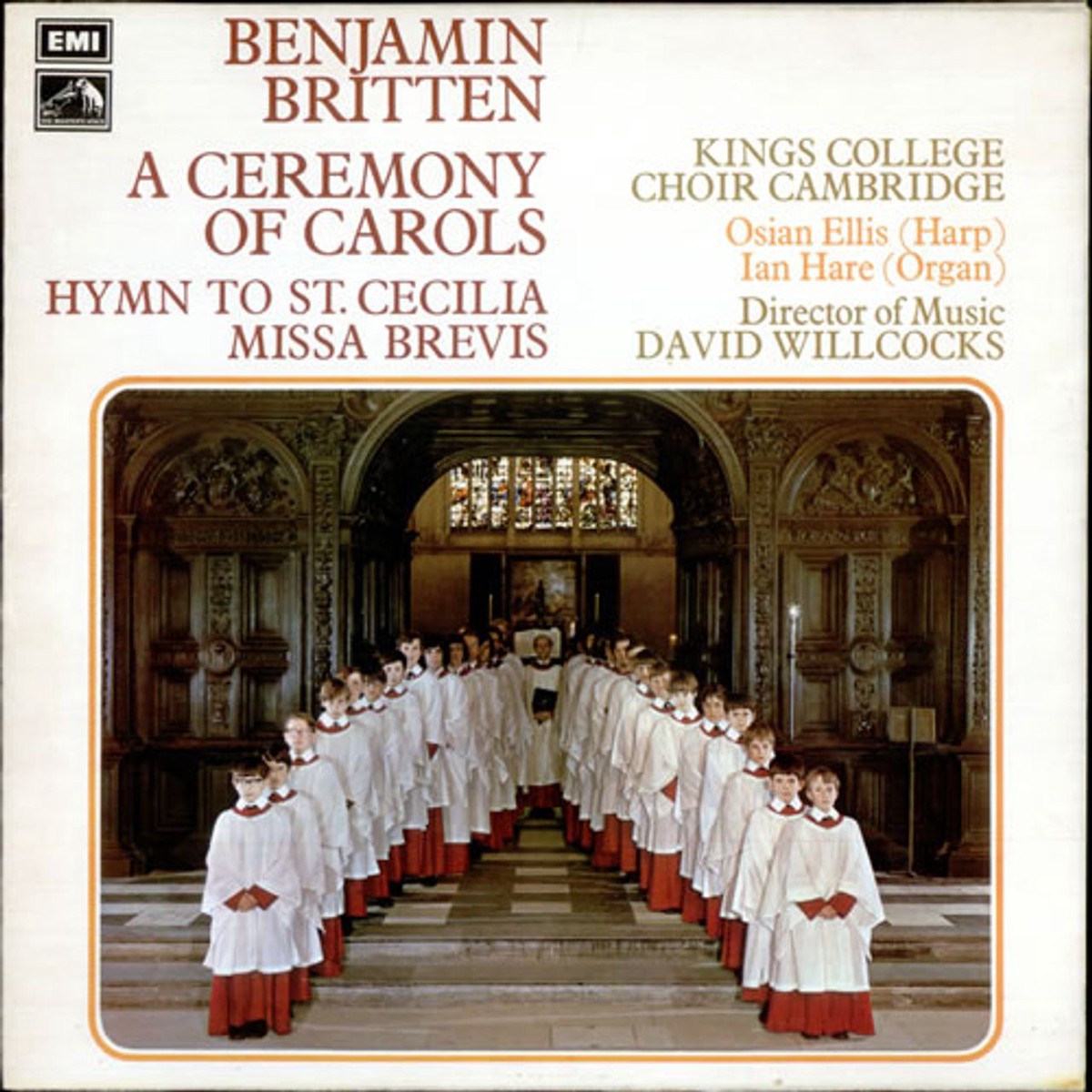 The Choir Of Kings College Cambridge Britten A Ceremony of Carols Missa Brevis Hymn to St Cecilia UK Vinyl LP