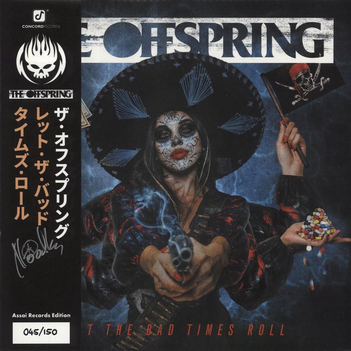 Offspring Let The Bad Times Roll – Orange Vinyl – Autographed UK Vinyl LP