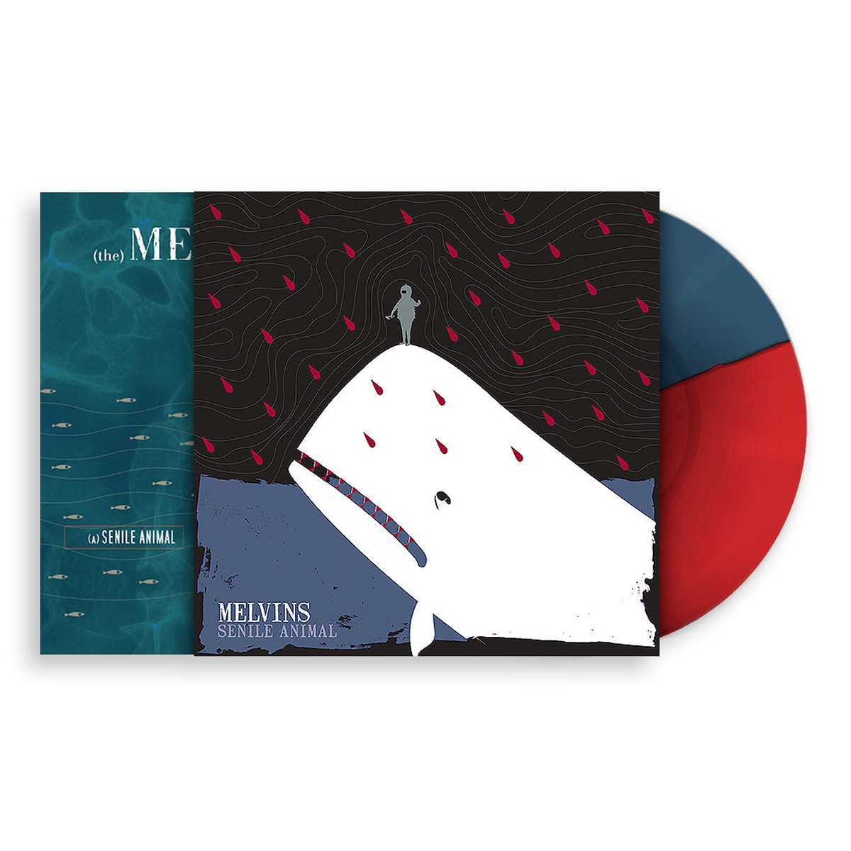 MELVINS A SENILE ANIMAL LIMTED EDITION LP W MACKIE OSBORNE SCREEN PRINT WRAP (RedBlue Vinyl)