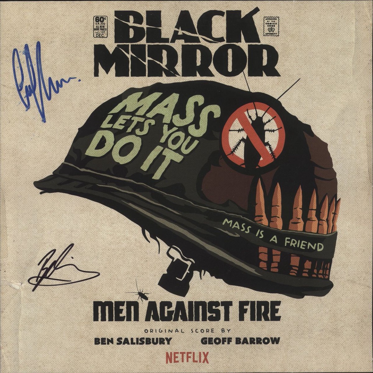 Geoff Barrow Black Mirror Men Against Fire Original Score – Dark Green Vinyl – Autographed UK Vinyl LP