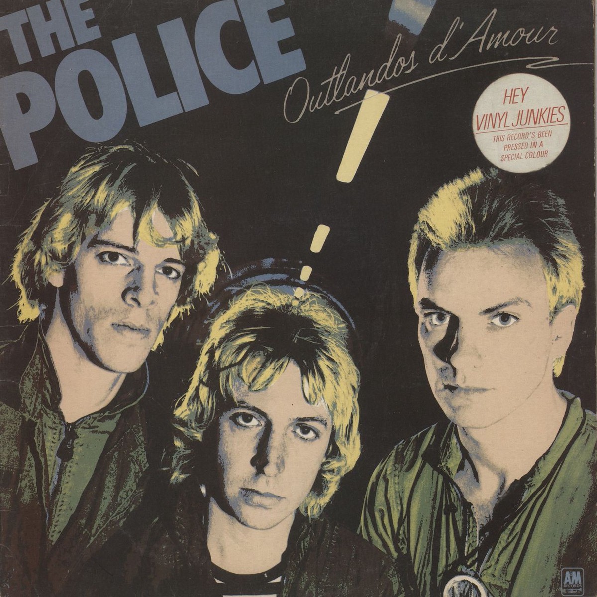 The Police Outlandos DAmour – Blue Vinyl Stickered Sleeve – VG UK Vinyl LP