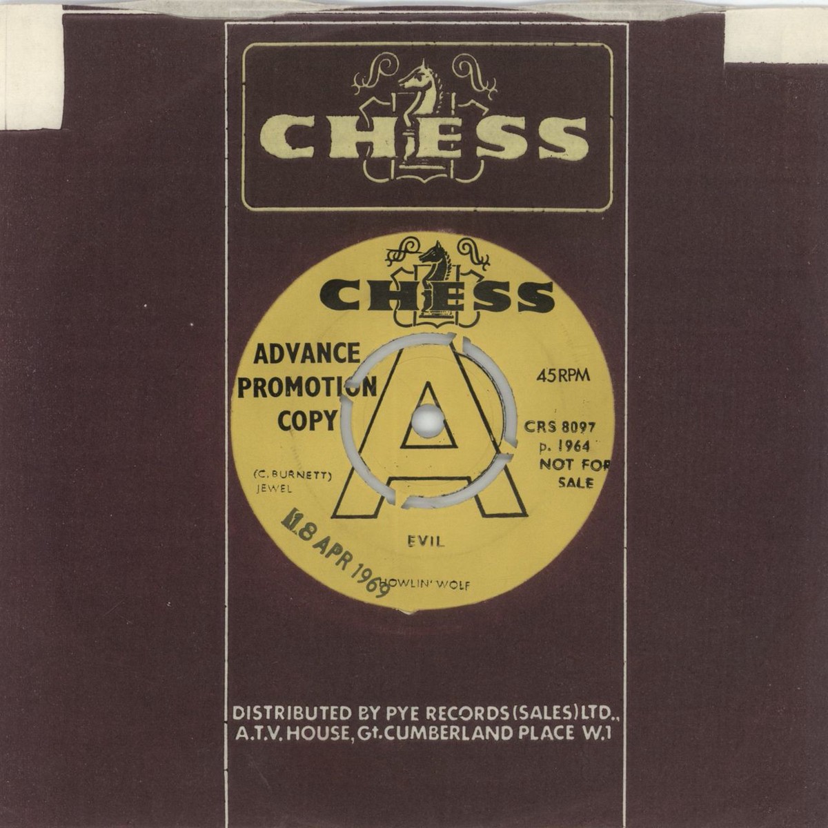 Howlin Wolf Evil UK Promo 7 vinyl