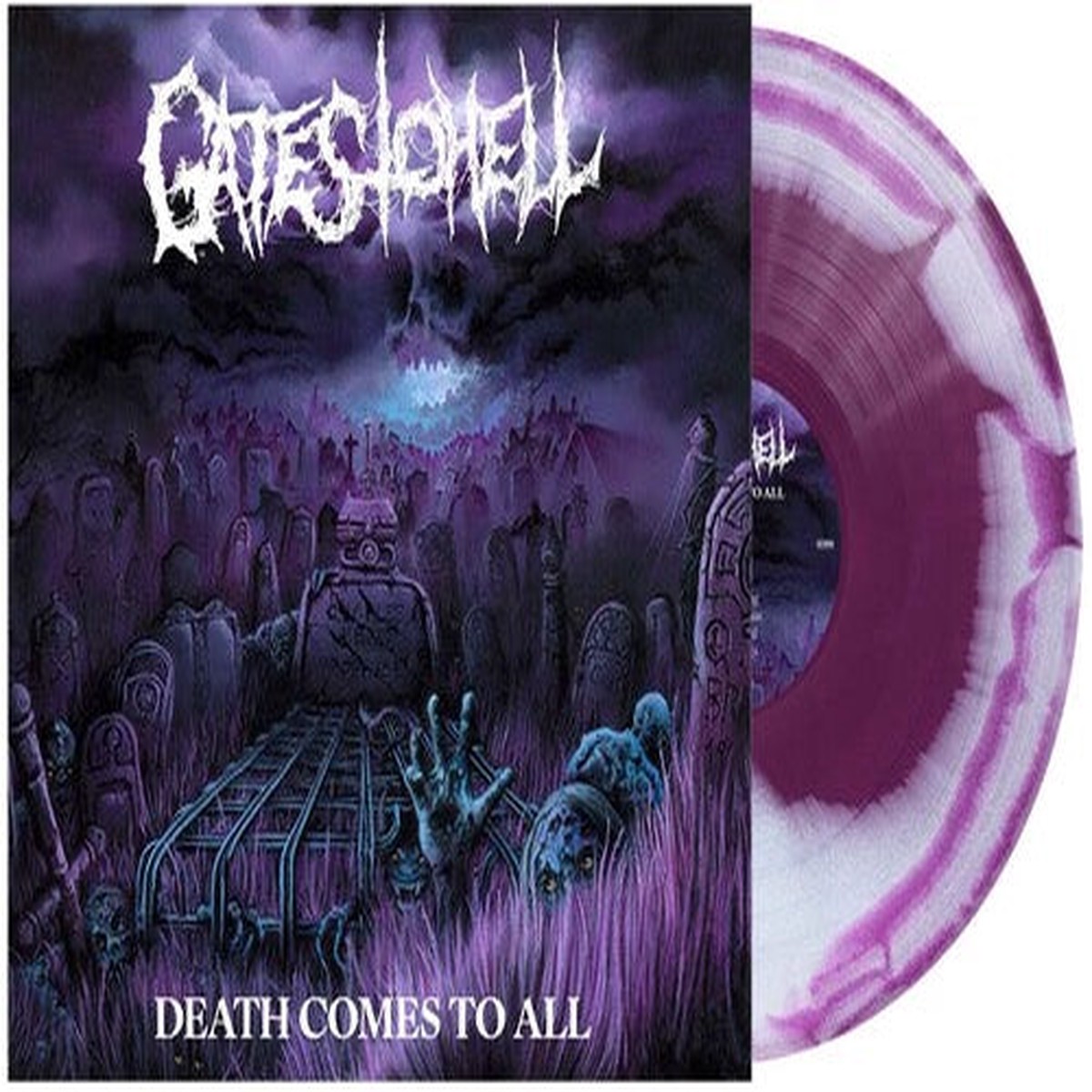 GATES TO HELL DEATH COMES TO ALL LP (Purple White Swirl Vinyl)
