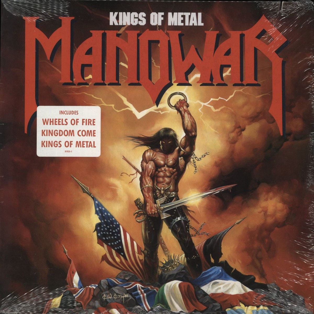 Manowar Kings Of Metal – 2nd – Open Shrink Hype-Sticker German Vinyl LP
