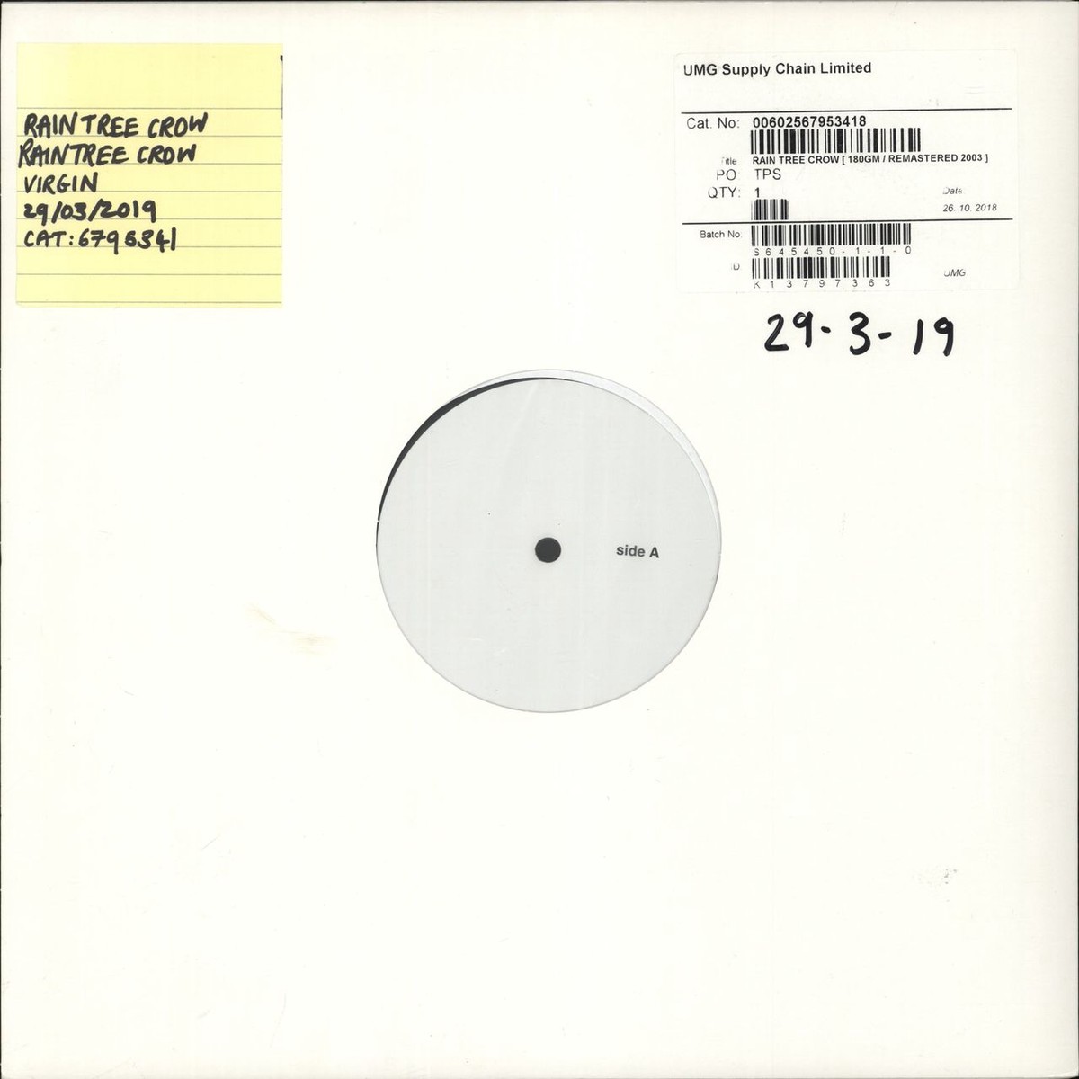 Rain Tree Crow Rain Tree Crow – 180gm – Test Pressing UK Vinyl LP