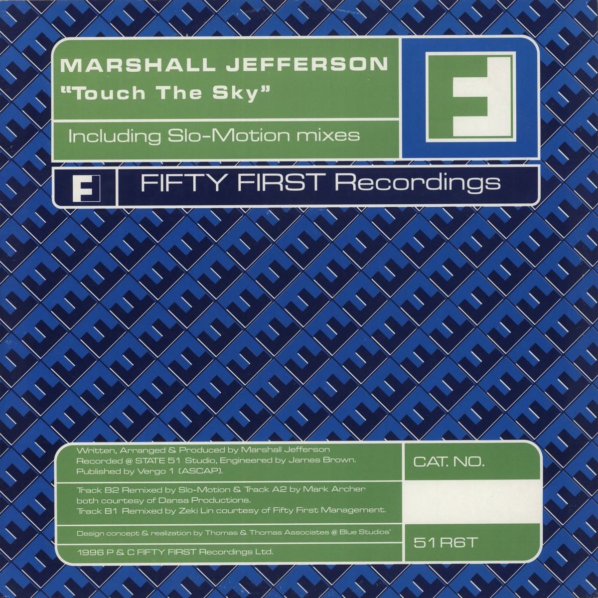 Marshall Jefferson Touch The Sky UK 12 vinyl