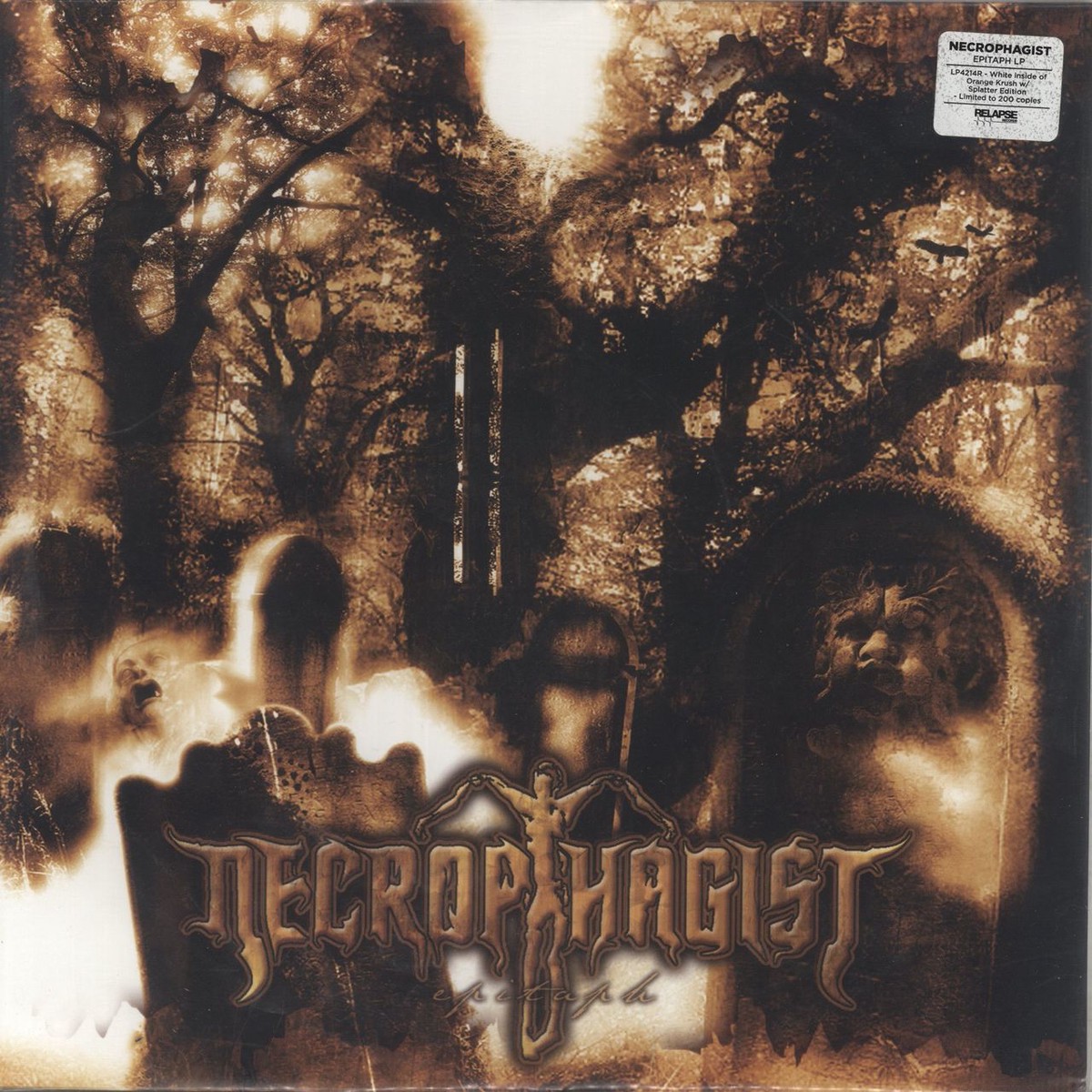 Necrophagist Epitaph – Orange Krush and Halloween Splatter Vinyl Plectrum Flag US Vinyl LP