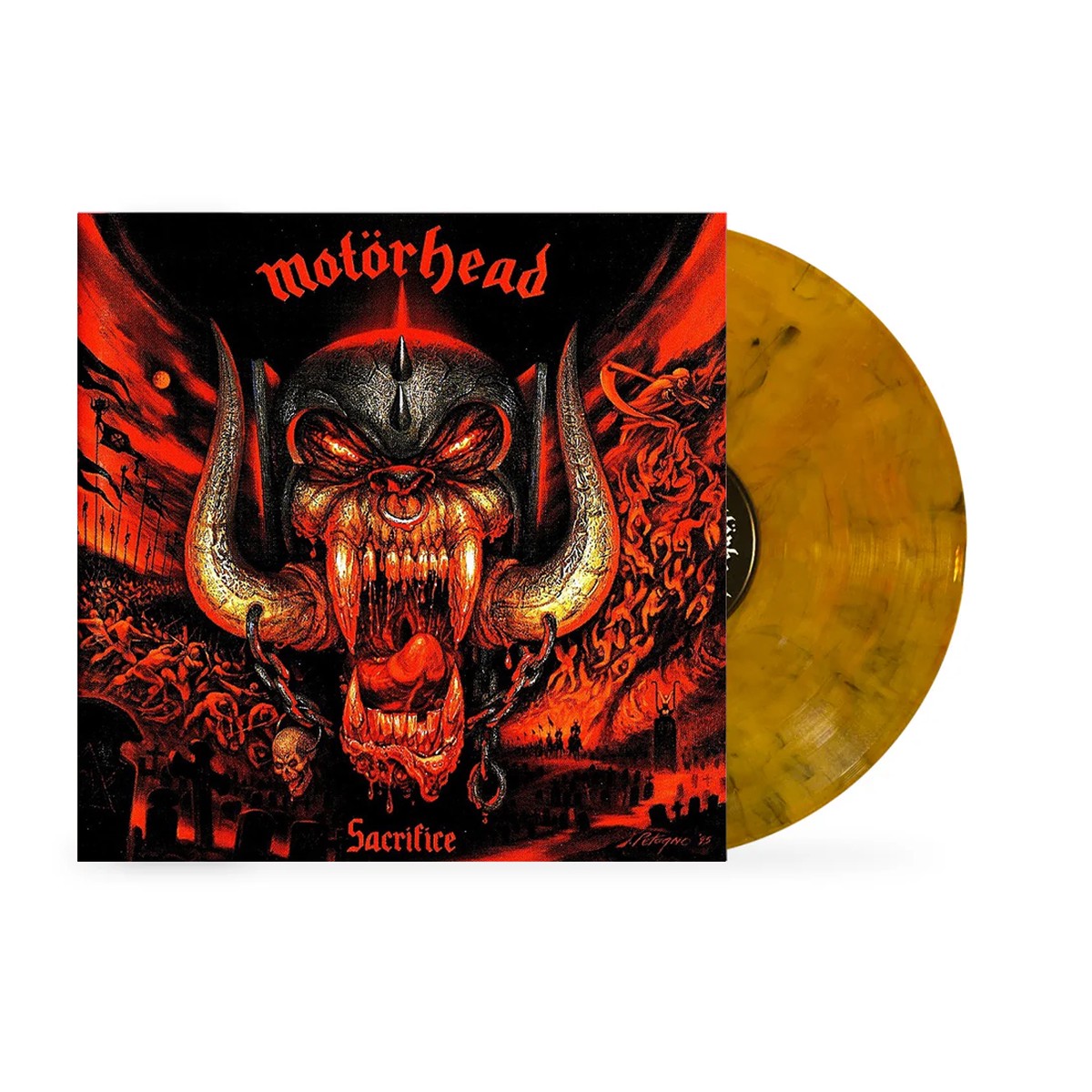 MOTORHEAD SACRIFICE LP (Clear wOrange and Black Swirls Vinyl)
