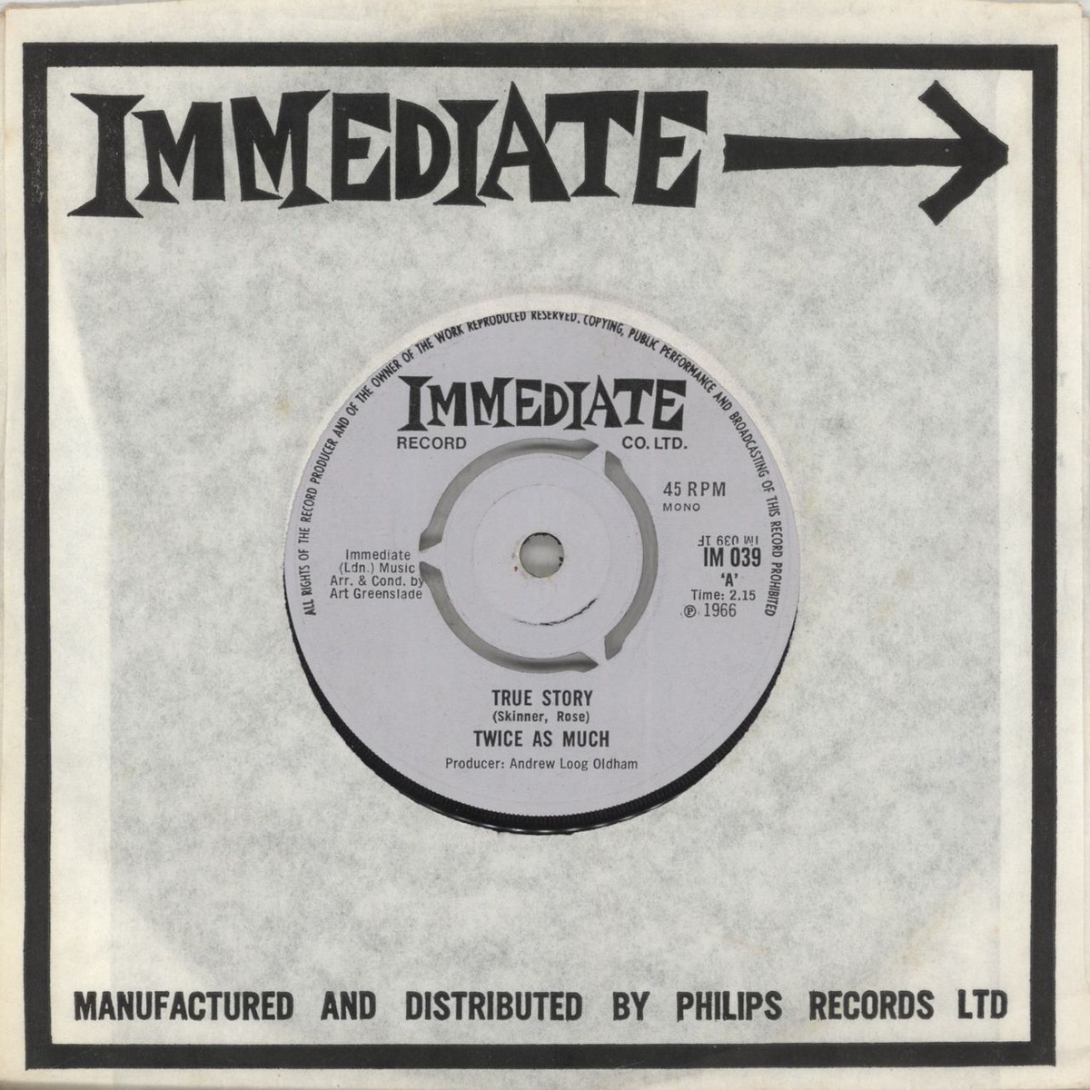 Twice As Much True Story UK 7 vinyl