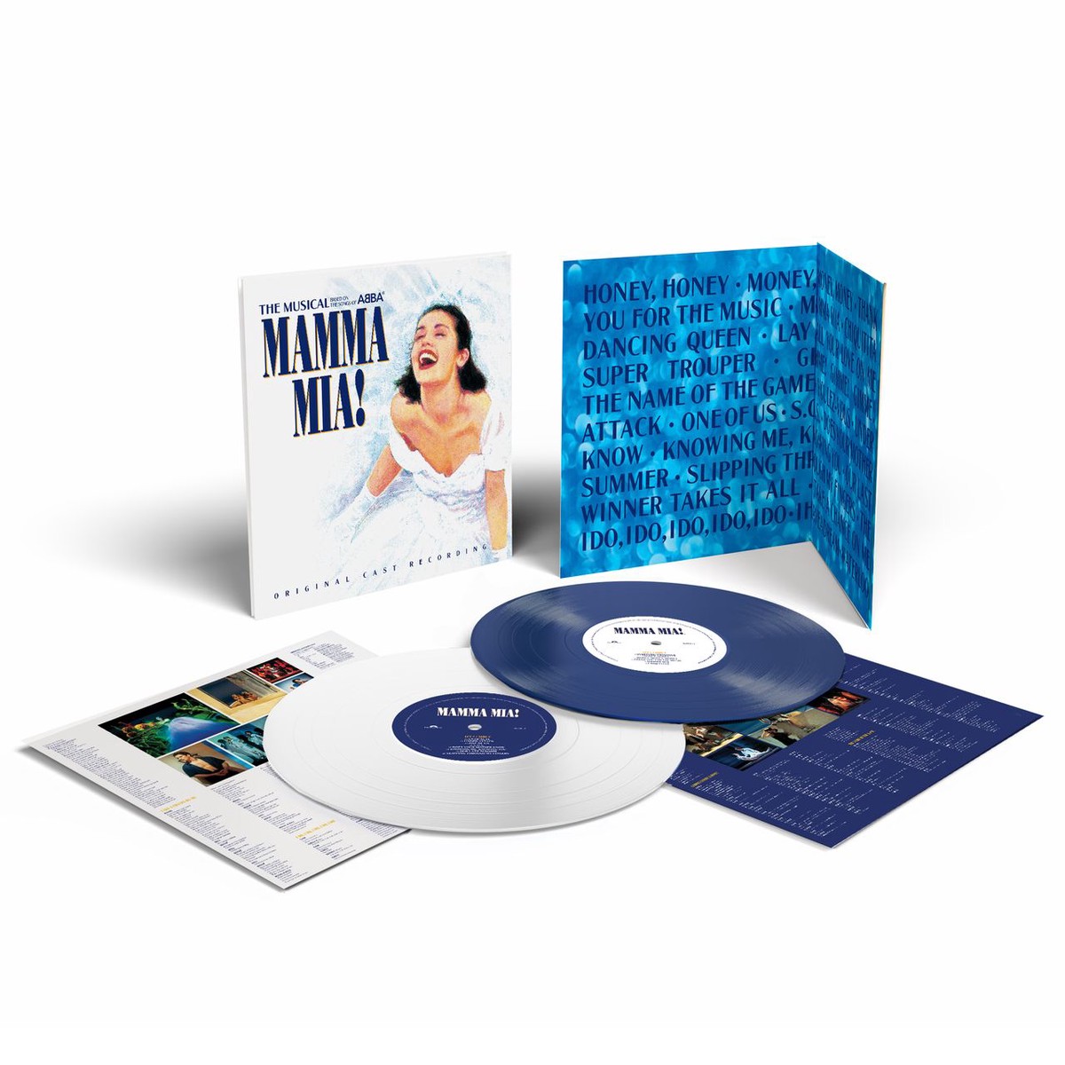 Original Cast Recording Mamma Mia – Blue White Vinyl Finale Bonus Tracks – Sealed UK 2-LP vinyl set