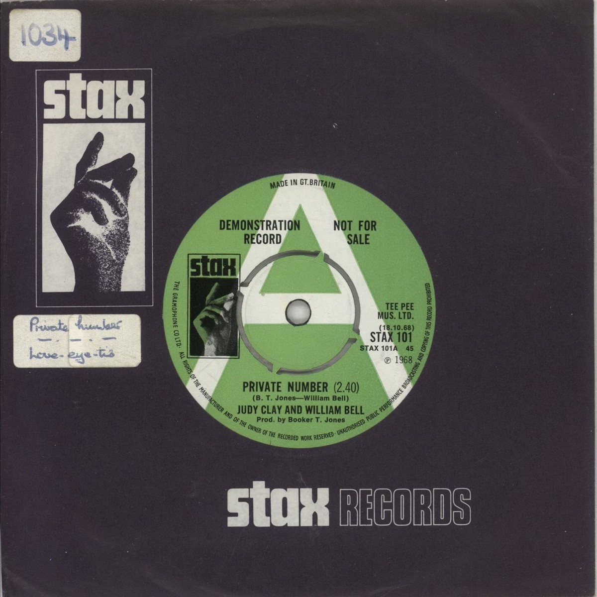 William Bell Judy Clay Private Number UK 7 vinyl