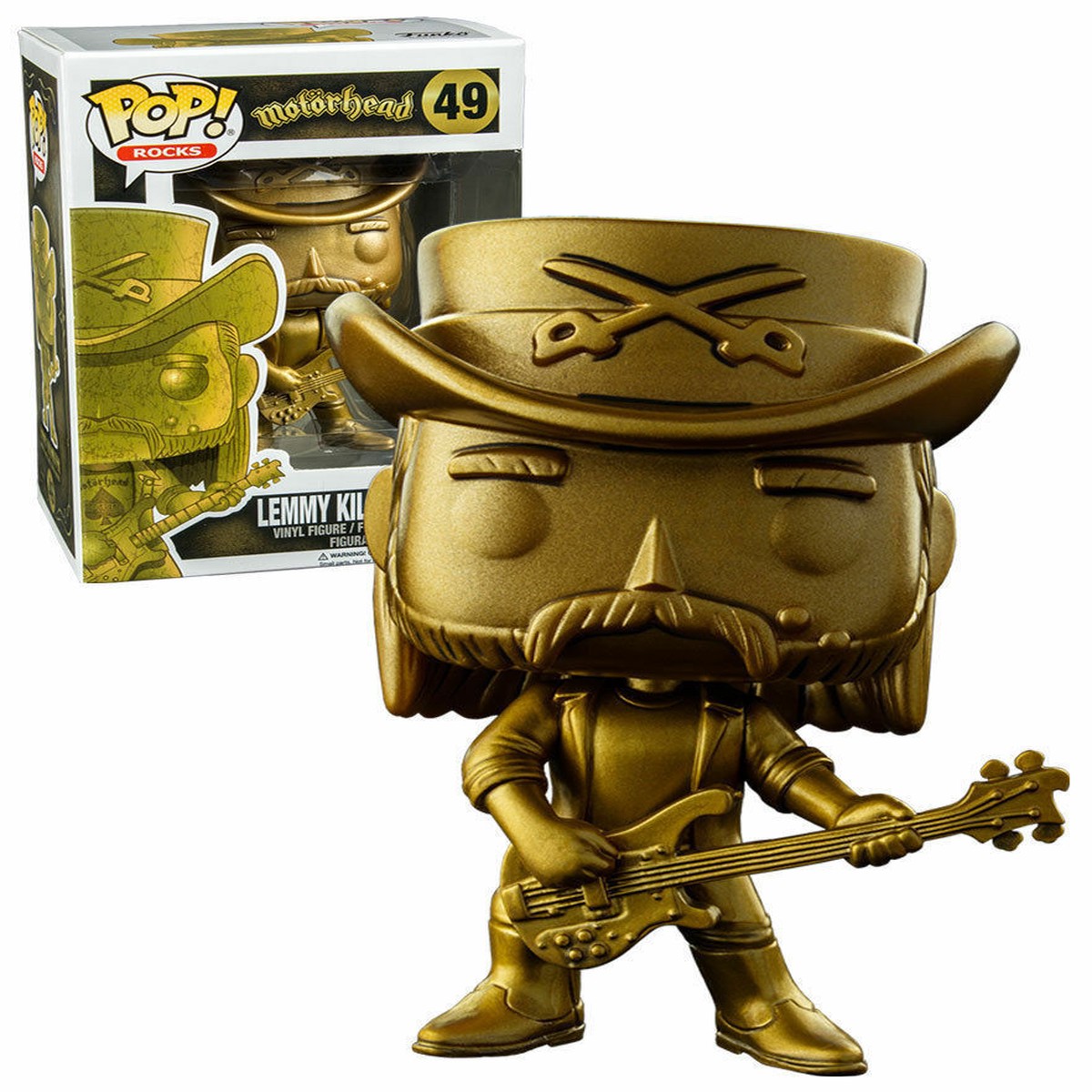 FUNKO POP ROCKS LEMMY KILMISTER GOLD RAINBOW BAR GRILL STATUE