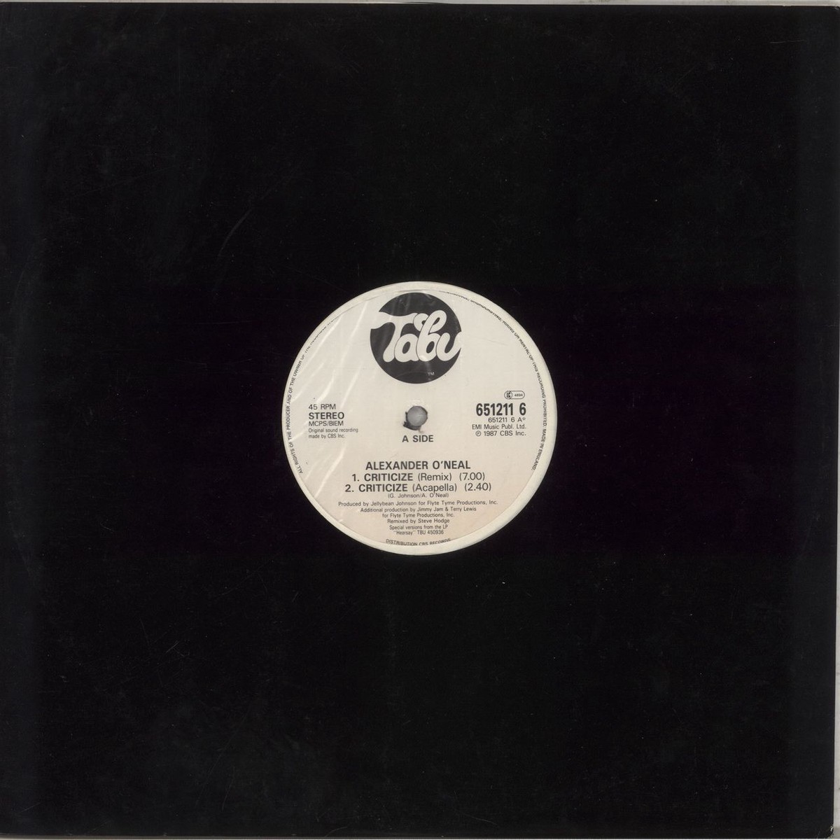 Alexander ONeal Criticize - Special 12 Mixes UK 12 vinyl