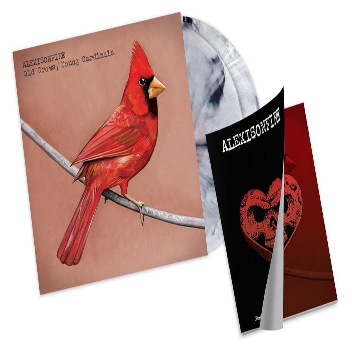 ALEXISONFIRE OLD CROWSYOUNG CARDINALS BlackWhite Marble LP BrooklynVegan Special Edition Magazine (ltd to 500)