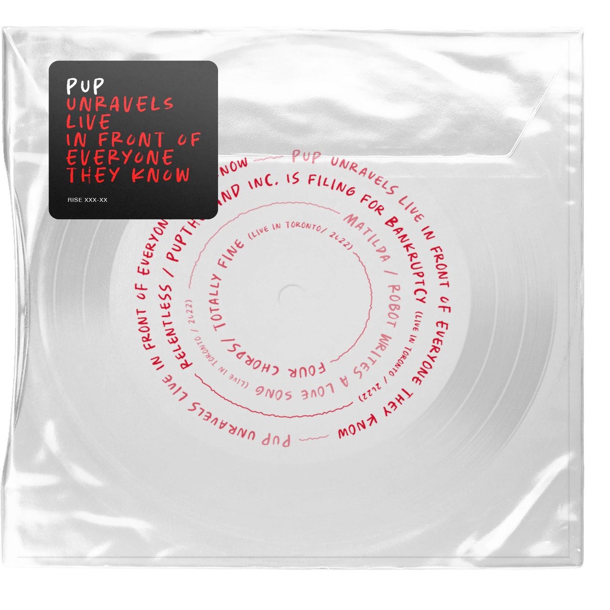 PUP PUP UNRAVELS LIVE IN FRONT OF EVERYONE THEY KNOW DISC (3 Piece Flexi Disc)
