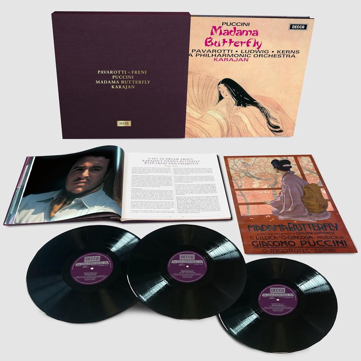 Luciano Pavarotti Madama Butterfly - Remastered 180 Gram Deluxe 3LP Edition - Sealed UK 3-LP vinyl set