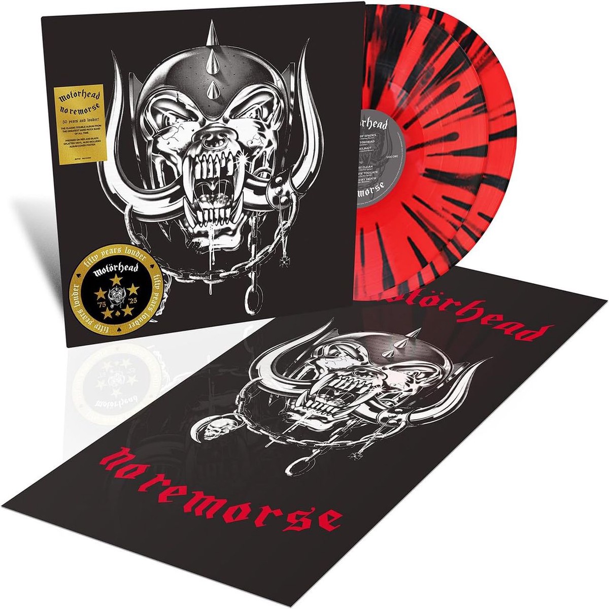 Motorhead No Remorse - Red Black Splatter Vinyl Poster - Sealed UK 2-LP vinyl set