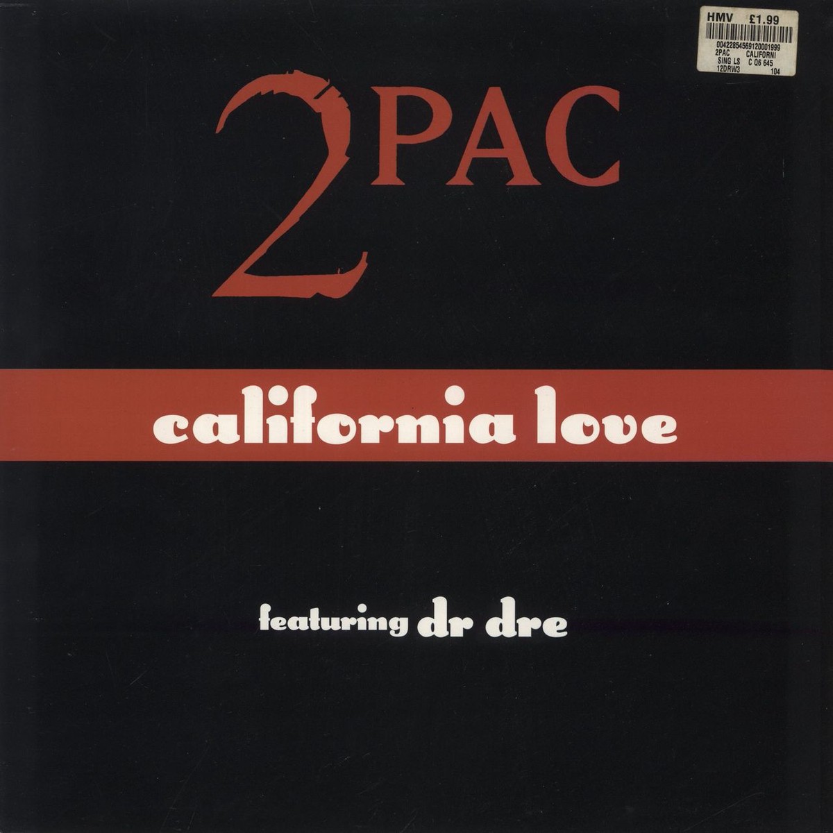 2Pac California Love - price sticker UK 12 vinyl