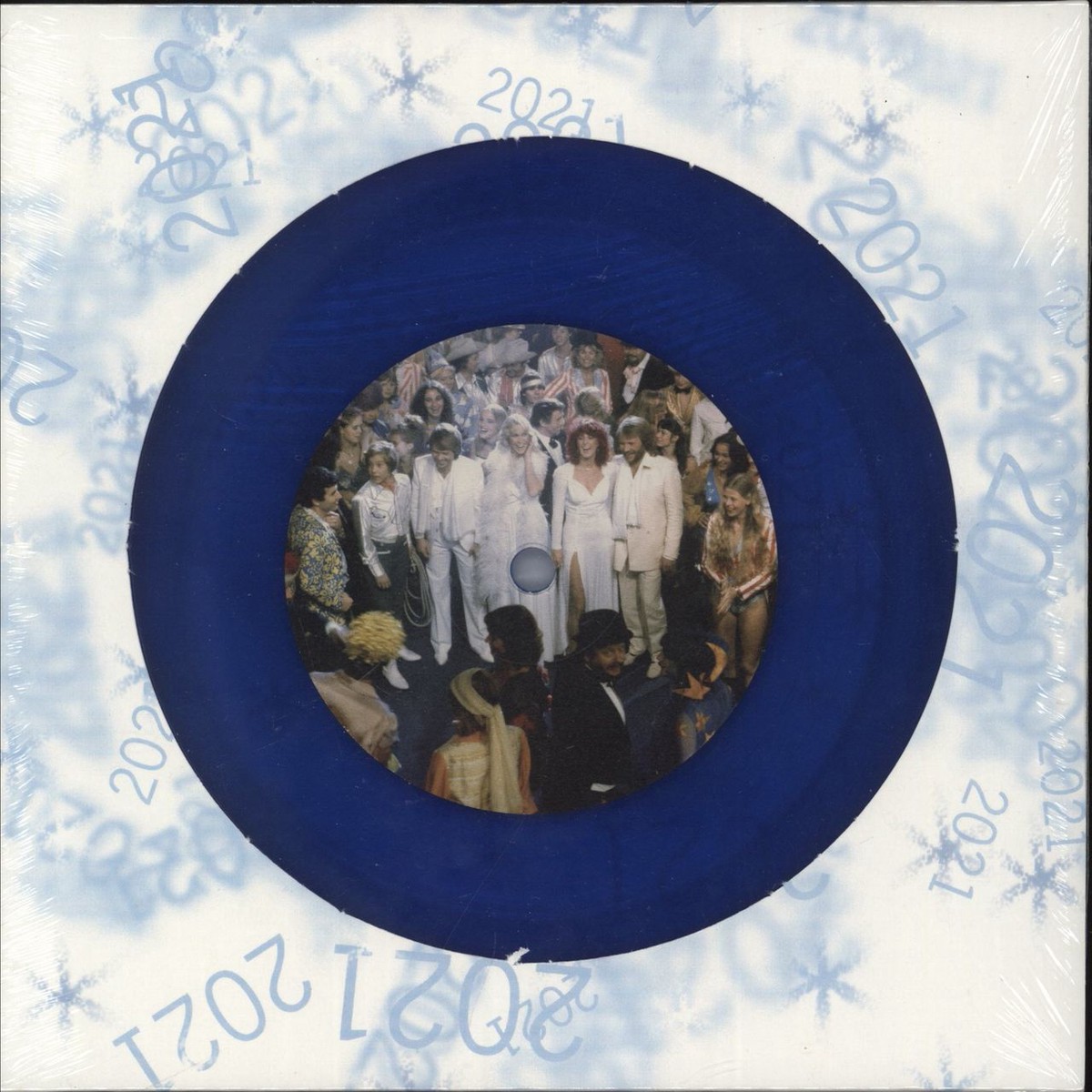 Abba Happy New Year - Blue Vinyl UK 7 vinyl