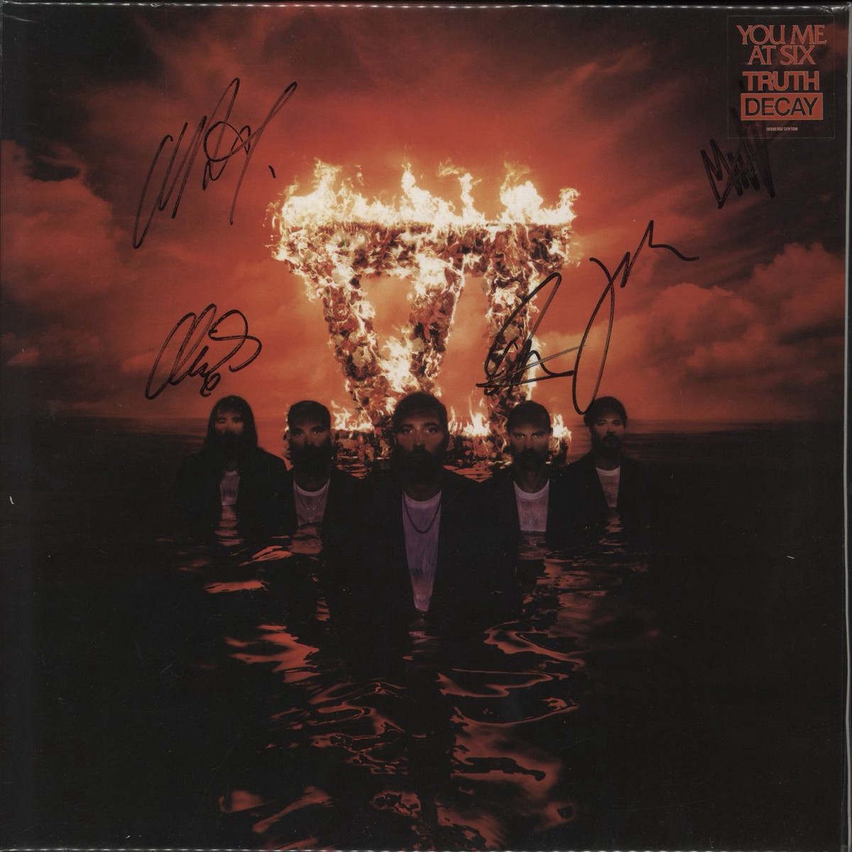 You Me At Six Truth Decay - Red Vinyl Autographed UK Vinyl LP