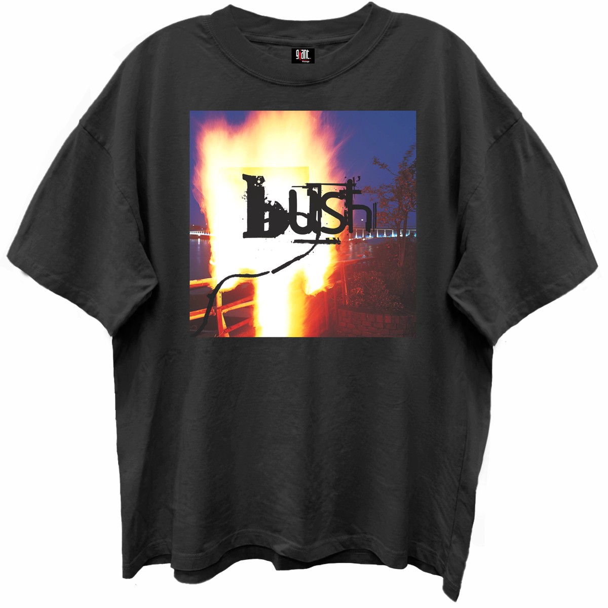 BUSH RAZORBLADE SUITCASE ALBUM COVER LIMO BLACK ENZYME WASH T-SHIRTGIANT VINTAGE