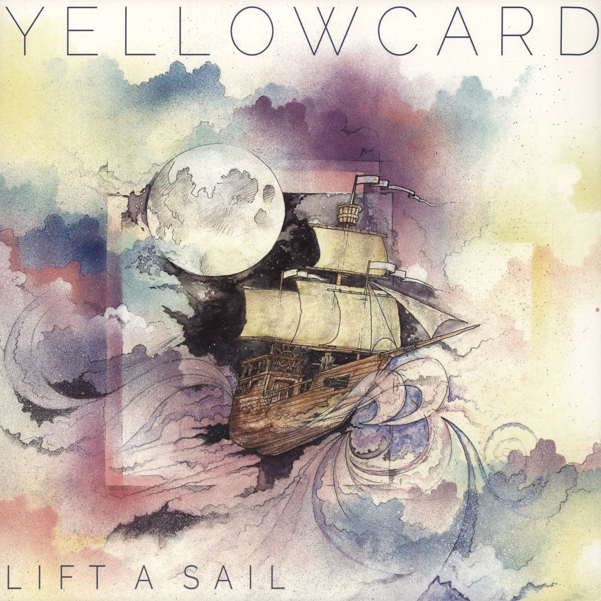 Yellowcard Lift A Sail - Clear with Multicolored Swirl Vinyl UK Vinyl LP