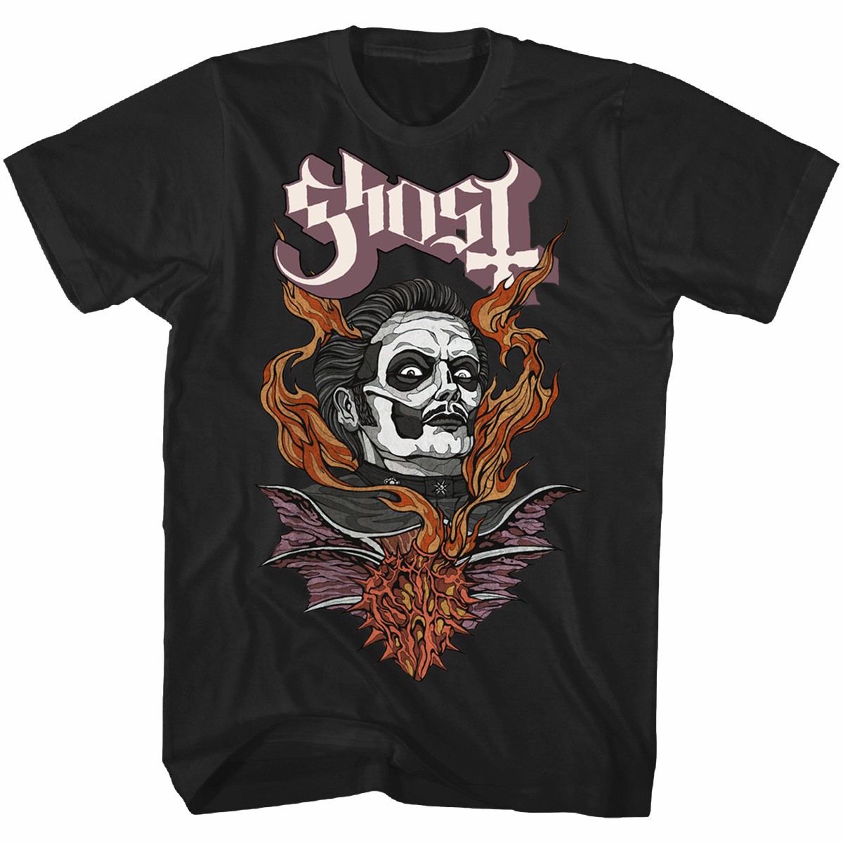 GHOST CARDINAL COPIA FLAMING FACE T-SHIRT