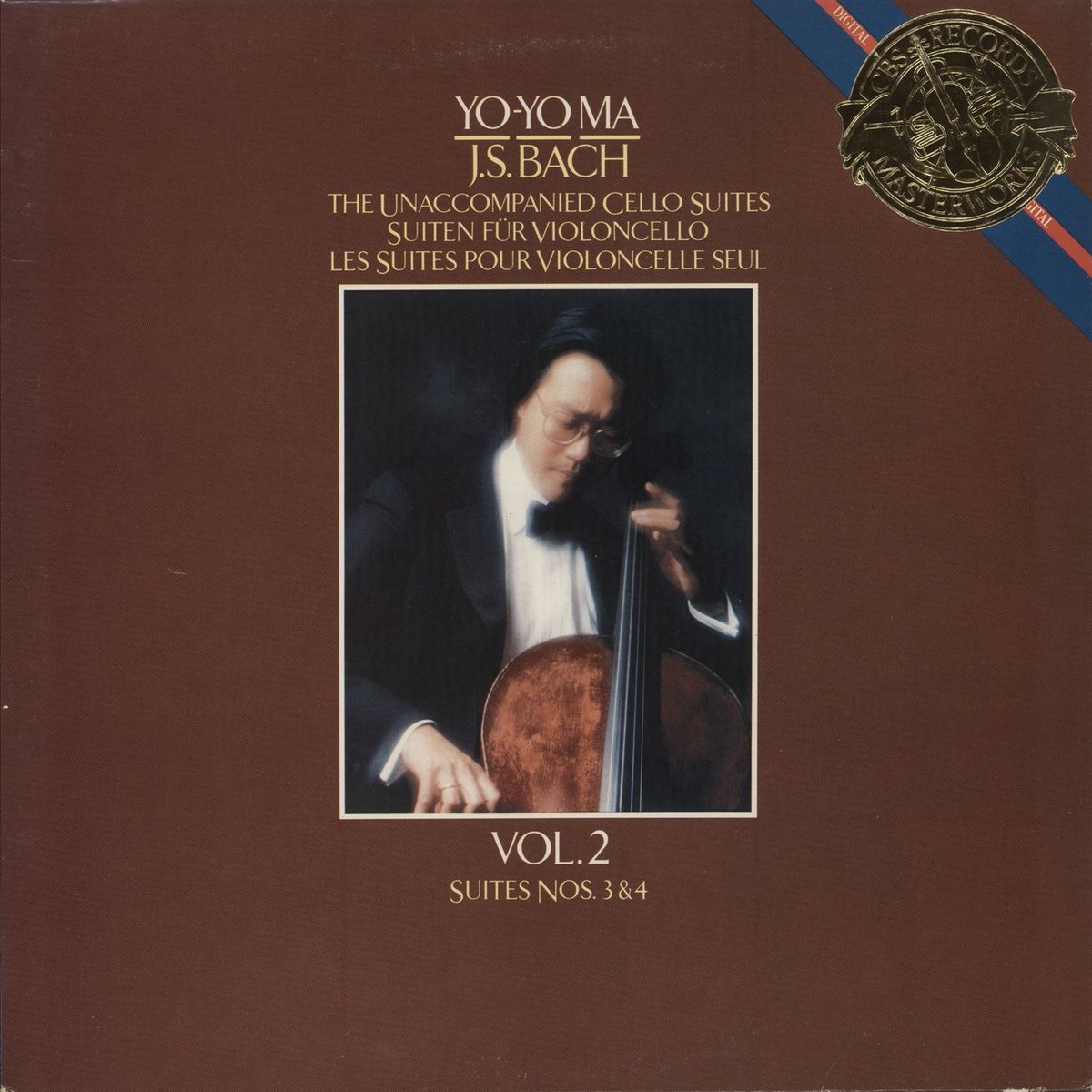 Yo-Yo Ma The Unaccompanied Cello Suites Vol2 - Suites Nos 3 4 US Vinyl LP