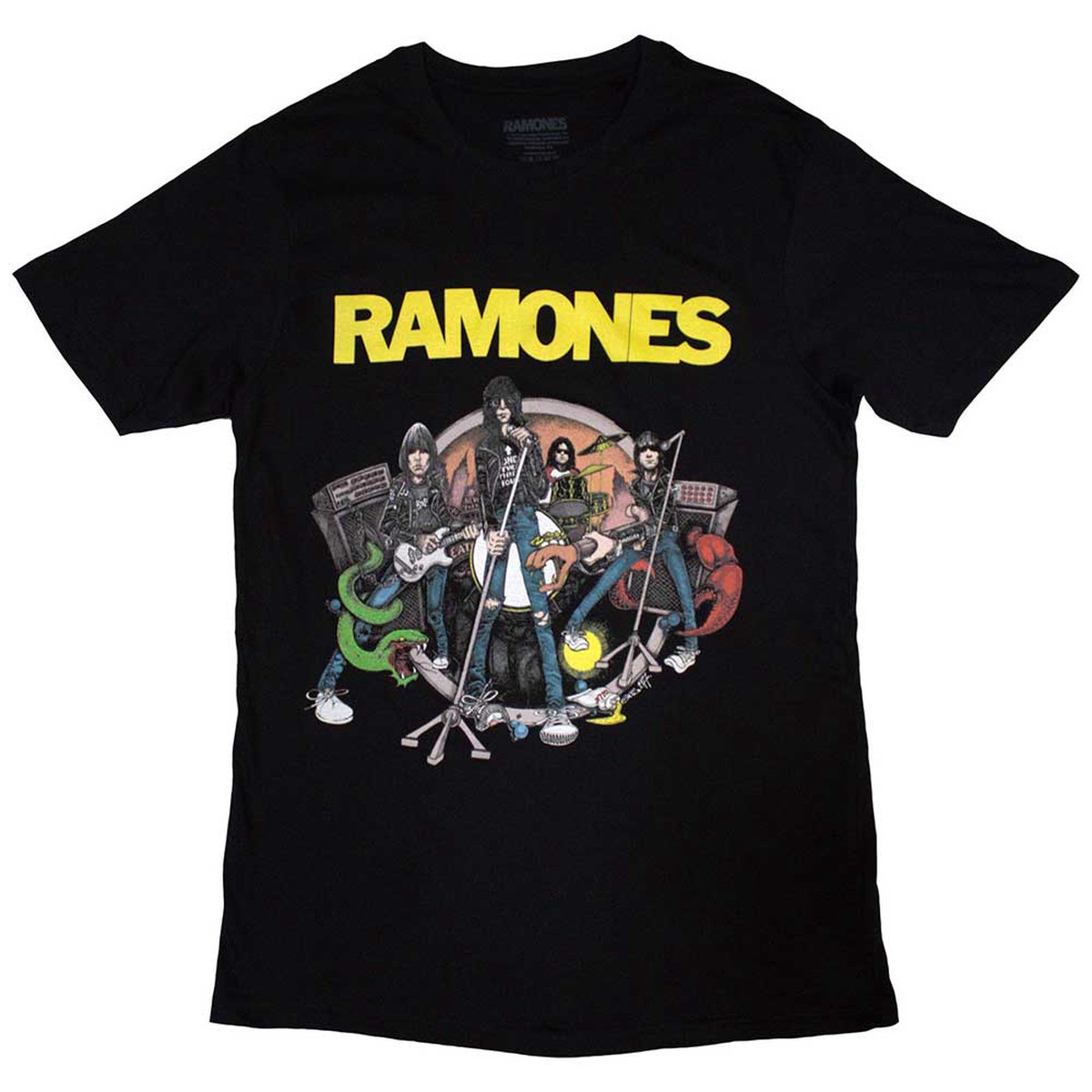 Ramones - Cartoon Band (Black) Large T-Shirt