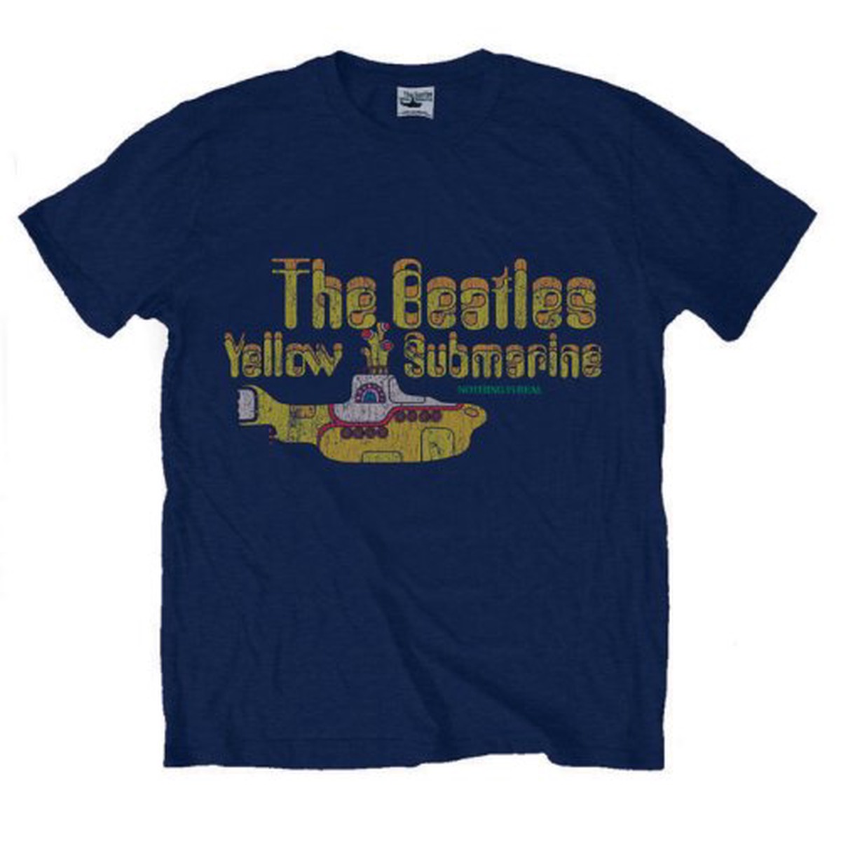 Beatles - Nothing Is Real (Navy) Large T-Shirt